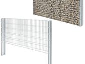 2D Gabion Fence Galvanised Steel 2.008x1.03 m 4 m (Total Length) Silver