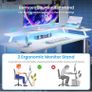 Gaming Desk with LED Lights & Power Outlets, Reversible Image 5
