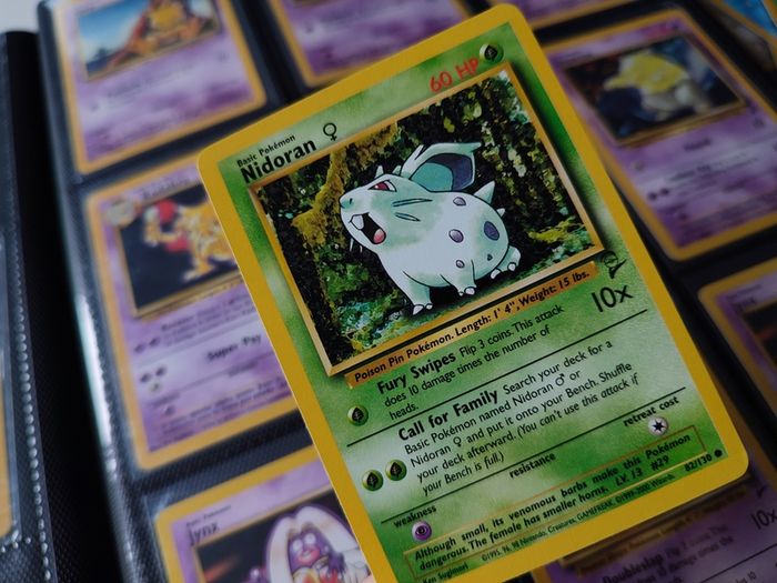 Nidoran Female ! from Base Set 2 ! RARE Near Mint - Mint Condition ! 2000 ! Vintage Pokemon Card !