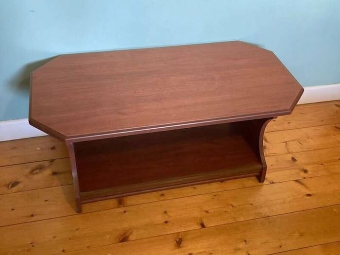 Contemporary Dark Wood Coffee Table with Storage Shelf | Excellent Condition