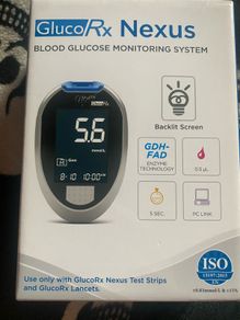 Gluco Rx Nexus Blood Glucose Meter System For Diabetics