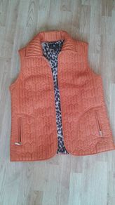 Orange jacket with no sleeve