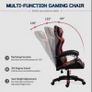 Gaming Chair Ergonomic Computer Chair Office Chair Desk Swivel Chair Adjustable Reclining Footrest Cushion Red New! Image 6