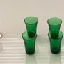 Mid Century green glass liqueur or shot glasses Image 4