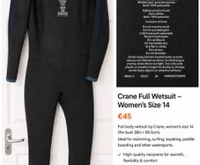Women's Wetsuit (Crane) - size 14