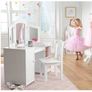 Wooden Vanity and Chair with Mirror and Storage Kids Children's Playroom/Bedroom Furniture Image 6