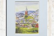 Shandon Tower Cork Art Print | Cork City Ireland Print | Irish Wall Art | Painting by Anna O'Hara | Cork Landmark Print | Mounted or Unmounted