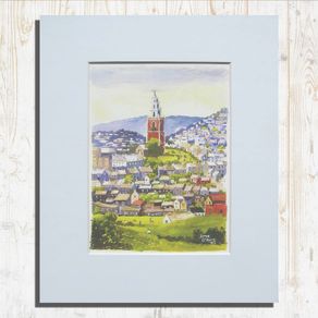 Shandon Tower Cork Art Print | Cork City Ireland Print | Irish Wall Art | Painting by Anna O'Hara | Cork Landmark Print | Mounted or Unmounted