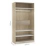 Wardrobe White and Sonoma Oak 100x50x200 cm Chipboard Image 7