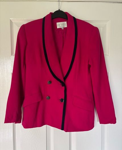 Vintage Petite Sophisticate Pink Wool Crepe Blazer size 10