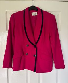 Vintage Petite Sophisticate Pink Wool Crepe Blazer size 10