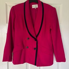 Vintage Petite Sophisticate Pink Wool Crepe Blazer size 10