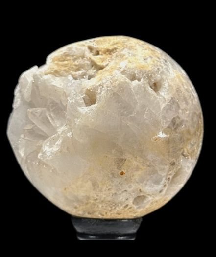 Quartz geode sphere on custom stand - Natural Mineral