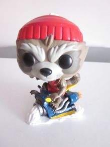 Funko Pop  Marvel Mini Holiday Rocket Raccoon on Sledge Figure 2019