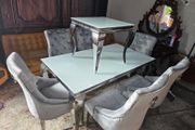 table+6 chairs+coffe table