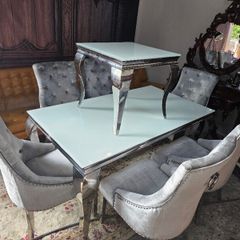 table+6 chairs+ coffe table