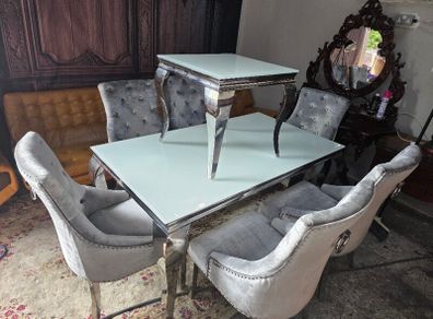 table+6 chairs+ coffe table