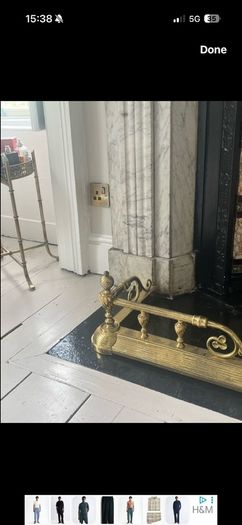 Ornate Vintage Brass Fire Fender