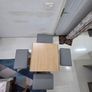 Modular and Wood Finished Dining Table with Stools Image 8