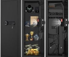 109 cm Tall Wall Gun Safe 4-Tier Hidden Gun Safe with Keypad & Fingerprint