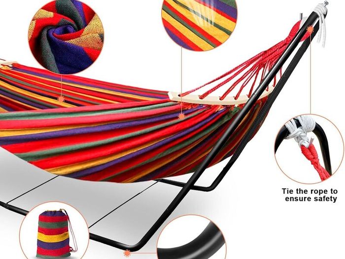 2 Seater Outdoor Hammock Swing Bed Garden Camping