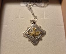 Vintage Old Sterling silver Holy Spirit Religious Medal.