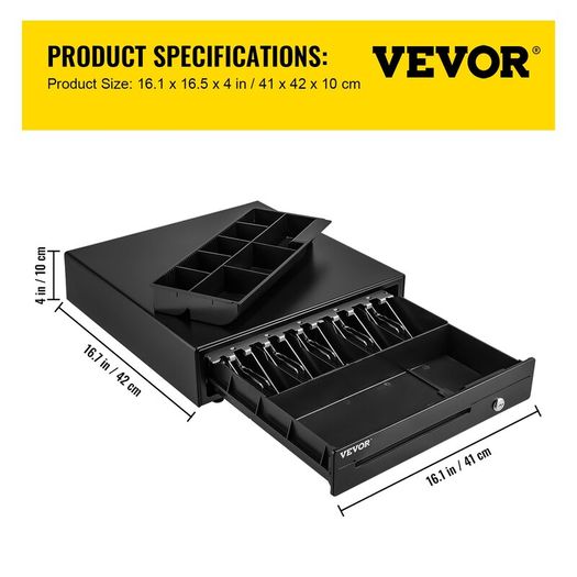 12V Cash Register Drawer, 5 Bill & 8 Coin
