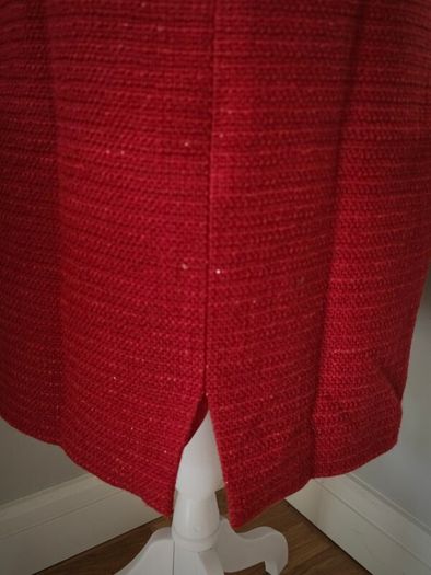 Stunning Sonia Pena Red Wool-Blend Tweed Occasion Dress - Uk10-12