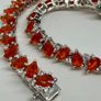 Silver D'joy Crimson Fire Opal & White Zircon Linking Bracelet Image 8