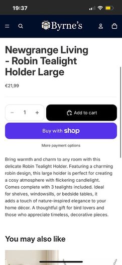 Robin tealight holder