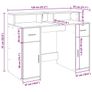 Desk with LED Lights Black 120x55x91 cm Engineered Wood Image 6