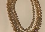 3 Strand Light Gold Pearl Necklace