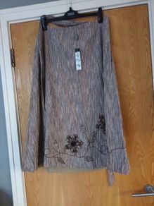 Per Una  Crinkle Linen/ Cotton  Mix Skirt. S.16. B.N.W.T