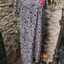 Vintage 80s Tunic dress monochrome with multicoloured print and red trim detail uk 14 Image 2