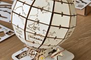 Quirky, fun, wooden wood world globe, functional movement