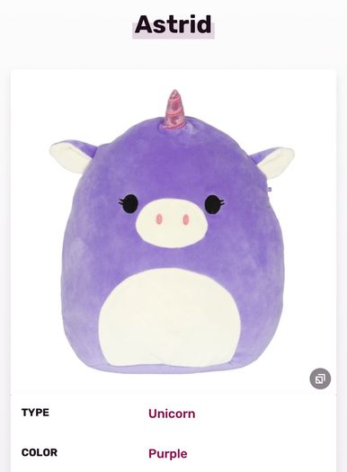 Squishmallow- Astrid the Unicorn