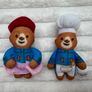 Set of 2 The Adventures of Paddington Bear Ballerina Dancer Chef McDonalds 2022 Plush Used Please see pictures Image 6