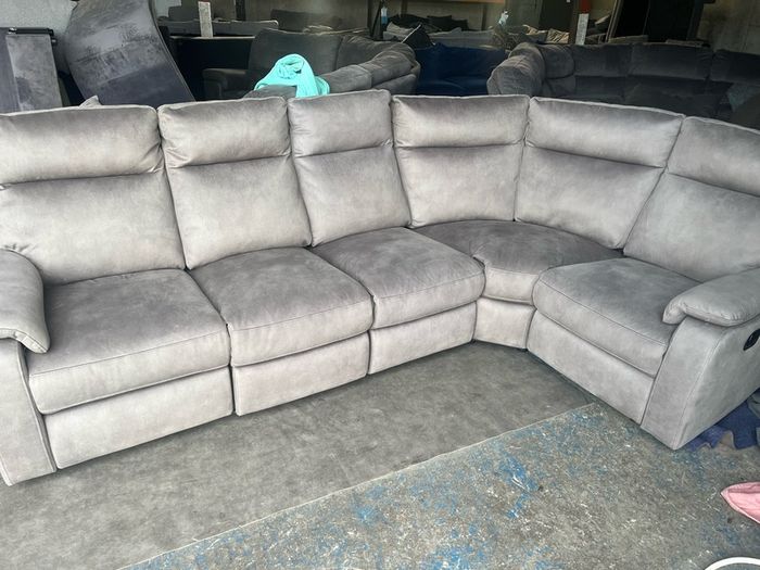 Grey corner recliner sofa