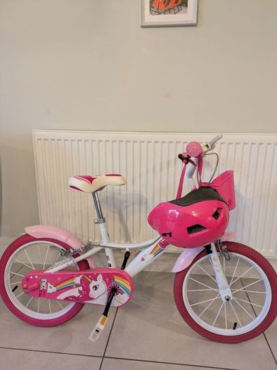 Kids Bike - Girl Unicorn Bike 16" plus pink helmet