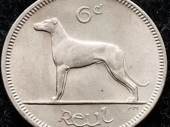 [#393] - Ireland 1968 | Irish 6p | Six Pence | Wolfhound | KM.13a | UNC