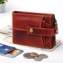 Unisex Genuine Leather Wallet RFID Blocking Trifold Wallet with Zipper & Coin Pocket Image 8