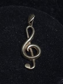 Vintage 9ct Gold Treble Clef Music Note Pendant 0.62g