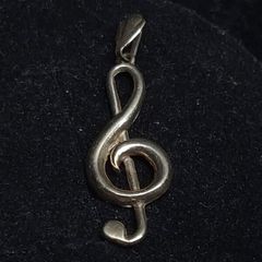 Vintage 9ct Gold Treble Clef Music Note Pendant 0.62g