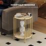 Side Table, 2-Tier End Table with Storage Shelf and Steel Frame,41 x 49 cm natural wood effect Image 4