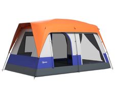 Six-Man Camping Tent, with Small Rainfly and Accessories - Orange