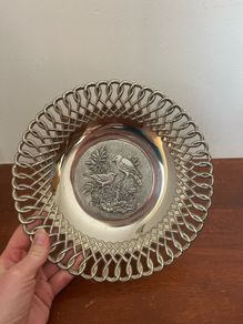 Vintage silver serving plate