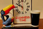 Guinness Toucan Ceramic Hand Painted Clock Quiet Sweep