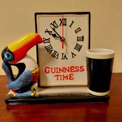 Guinness Toucan Ceramic Hand Painted Clock Quiet Sweep