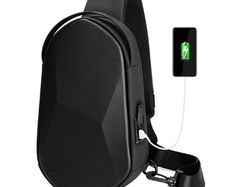 Men Shoulder Bags Black USB Charging Crossbody Bags Waterproof Casual Travel Messenger Bag Male Fit For 7.9 Inch iPad