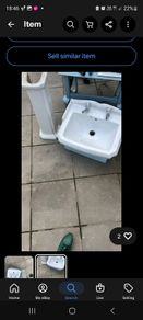 Bathroom sink, taps, and pedestal